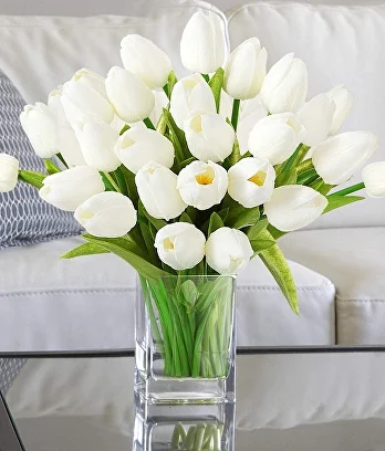 Искусственные тюльпаны 21 шт. Белый (C00382-3) - фото 3 Искусственные тюльпаны 21 шт. Белый (C00382-3) - фото 3