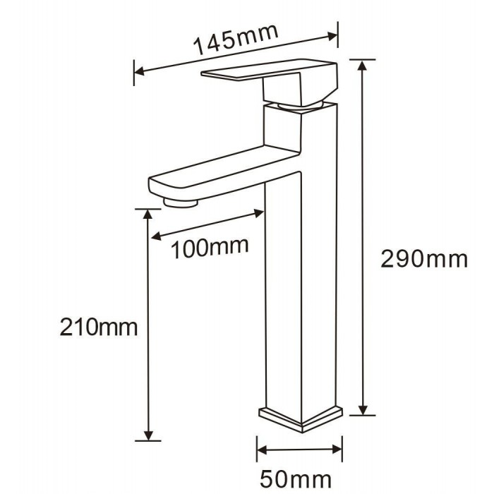 Смеситель высокий для умывальника Wezer PRO11-02 Черный (1044119) - фото 4 Смеситель высокий для умывальника Wezer PRO11-02 Черный (1044119) - фото 4