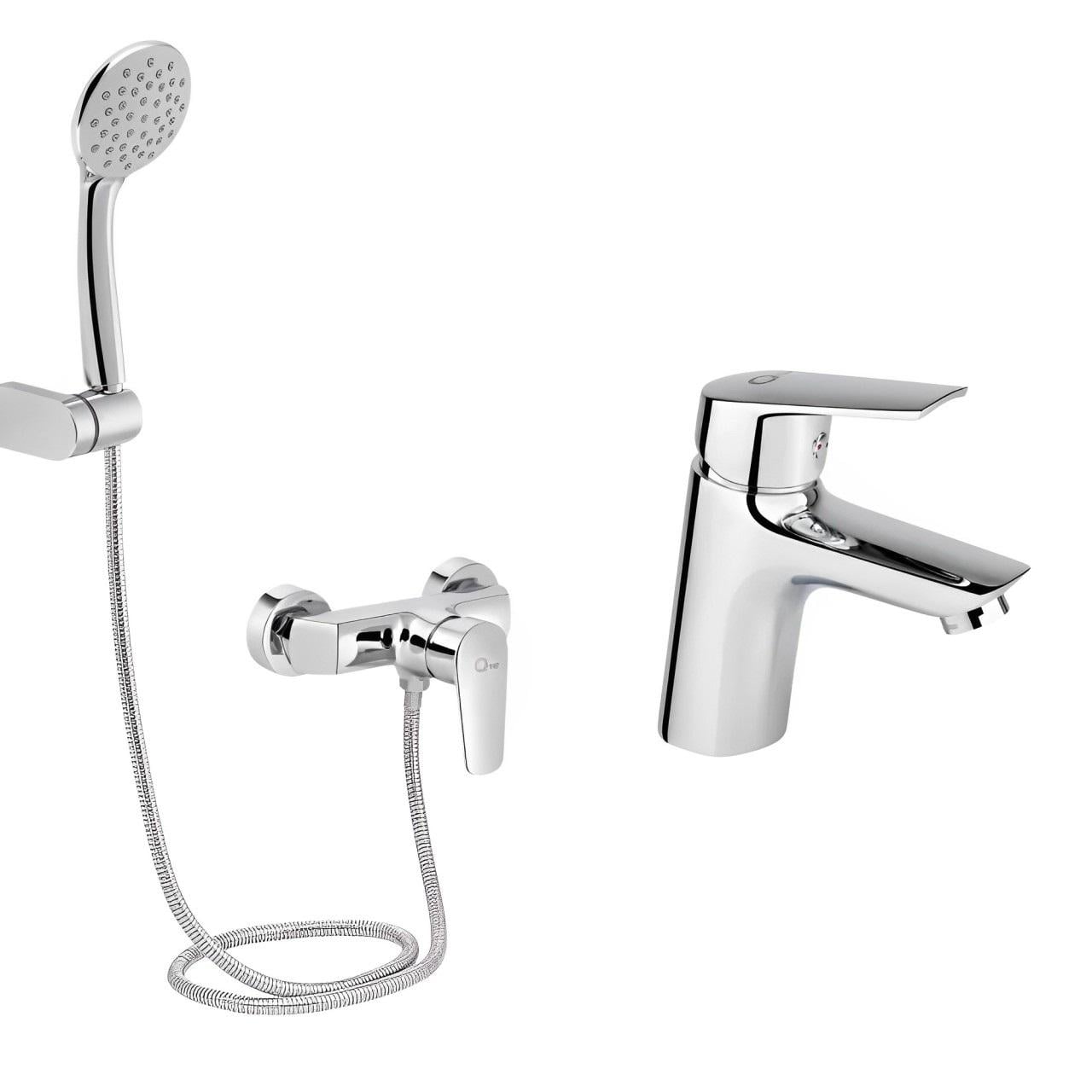 Набор смесителей Qtap Tenso для душа с душевым гарнитуром QTTENCRM001/QTTENCRM010 Хром