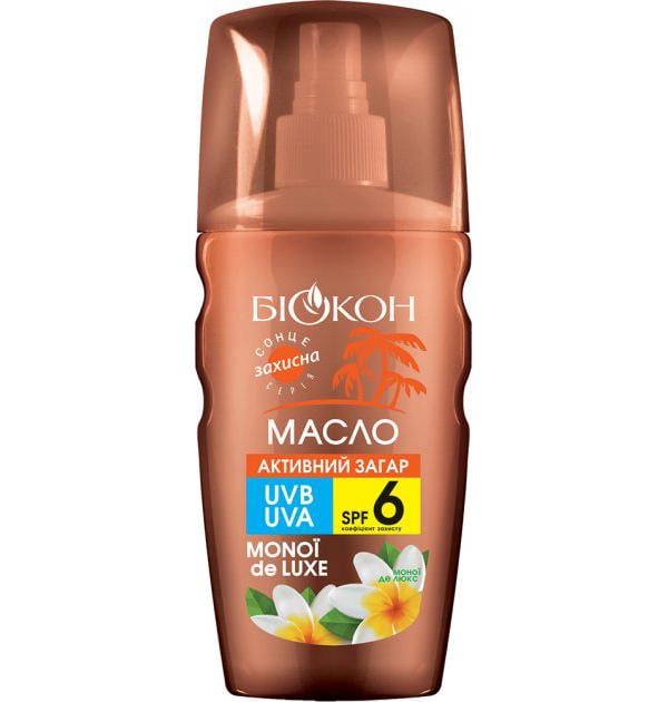 Масло для активного загара Біокон Monoi de Luxe спрей SPF6 160 мл (MBN-39742)