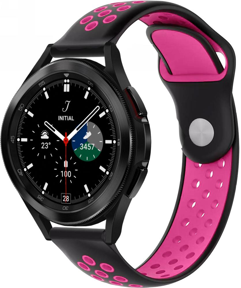 Ремінець Sport для Galaxy Watch 4 Classic 46 мм Black Pink (22982-51) Ремінець Sport для Galaxy Watch 4 Classic 46 мм Black Pink (22982-51)
