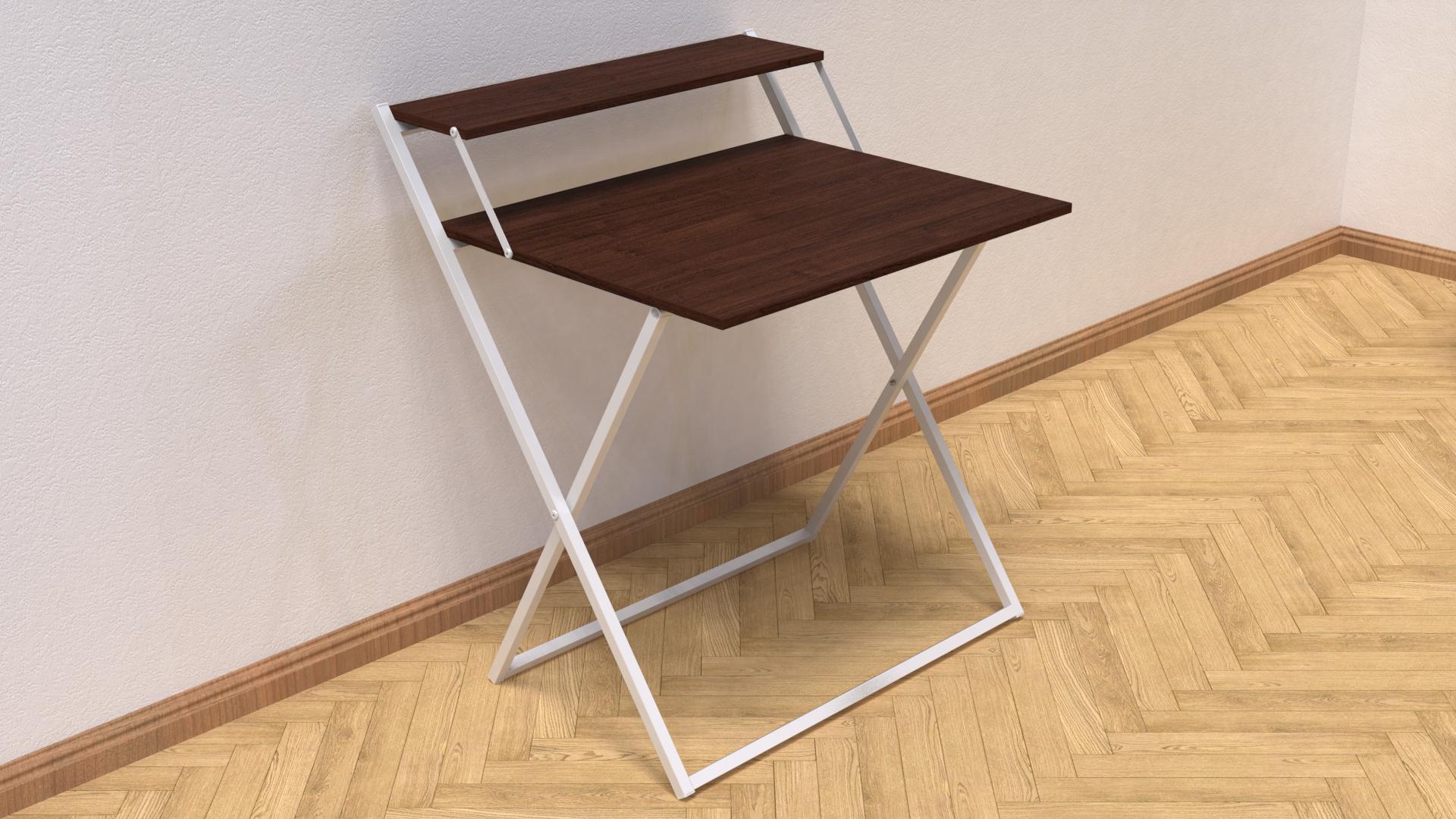 Стол трансформер компьютерный Ferrum-decor Компакт 2 16 мм 750x790x720 мм металл Белый/ДСП Венге Магия (KOM210) - фото 1