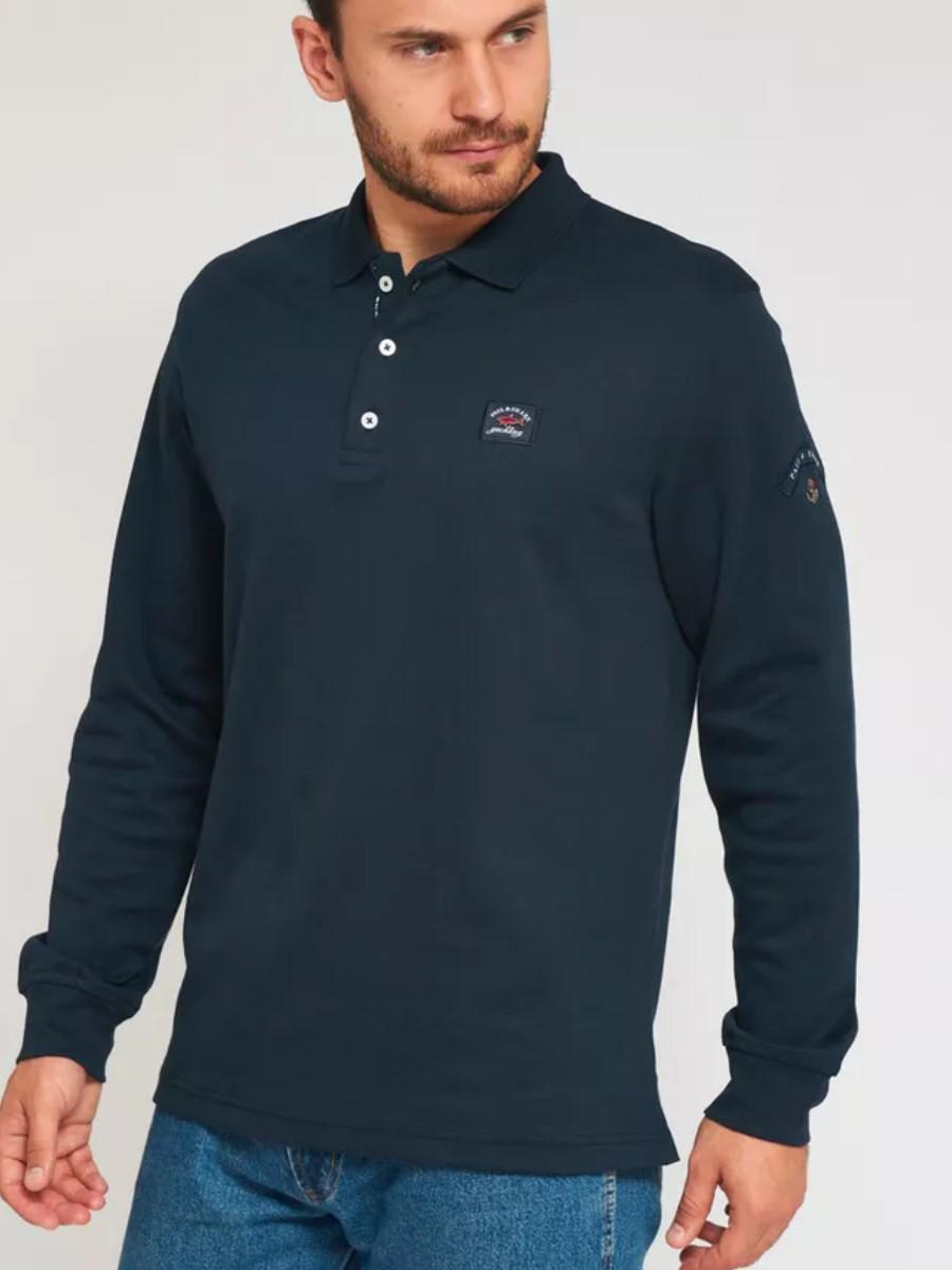 Поло чоловіче Paul&Shark Interlock PS-23-3334NV з довгим рукавом 7XL (12165791)