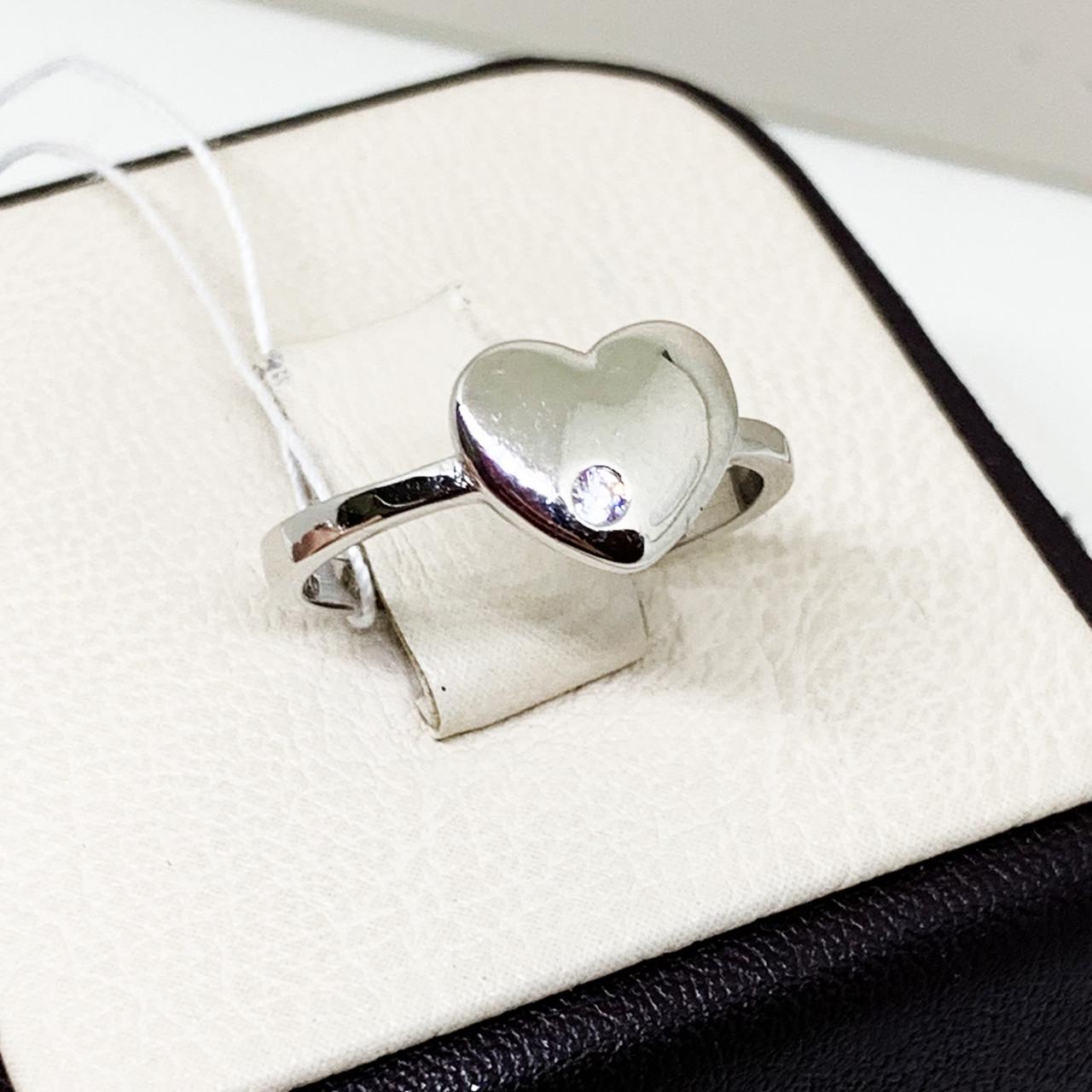 Кольцо серебряное Сердечко с кубическим цирконием р. 18 2,28 г (1663727560) Кольцо серебряное Сердечко с кубическим цирконием р. 18 2,28 г (1663727560)