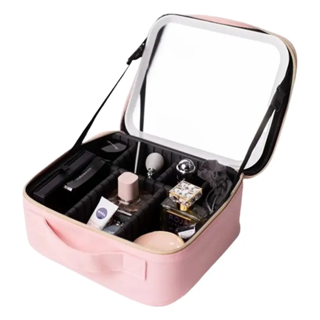 Косметичка дорожная с LED зеркалом (MA447pink) Косметичка дорожная с LED зеркалом (MA447pink)