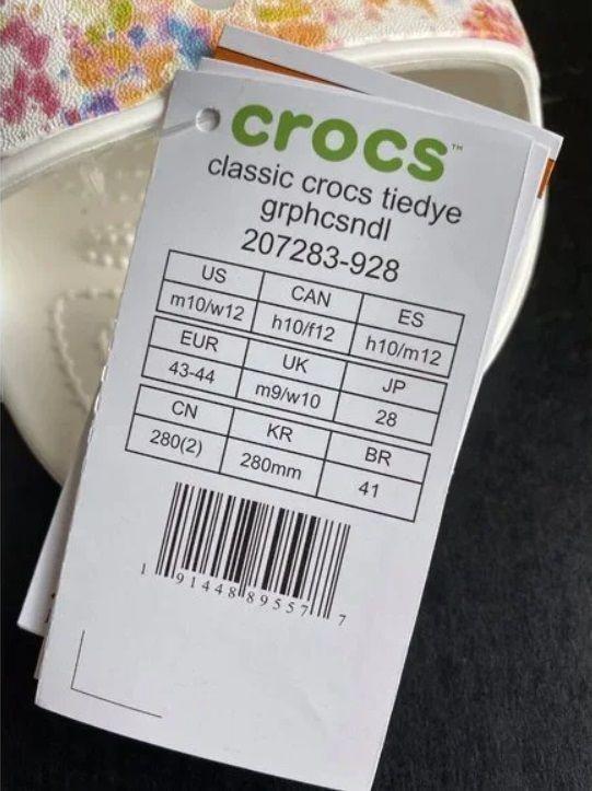 Шльопанці жіночі утеплені Crocs Classic Crocs Tiedye Sandal р. 37-38 Білий (9157) - фото 5 Шльопанці жіночі утеплені Crocs Classic Crocs Tiedye Sandal р. 37-38 Білий (9157) - фото 5