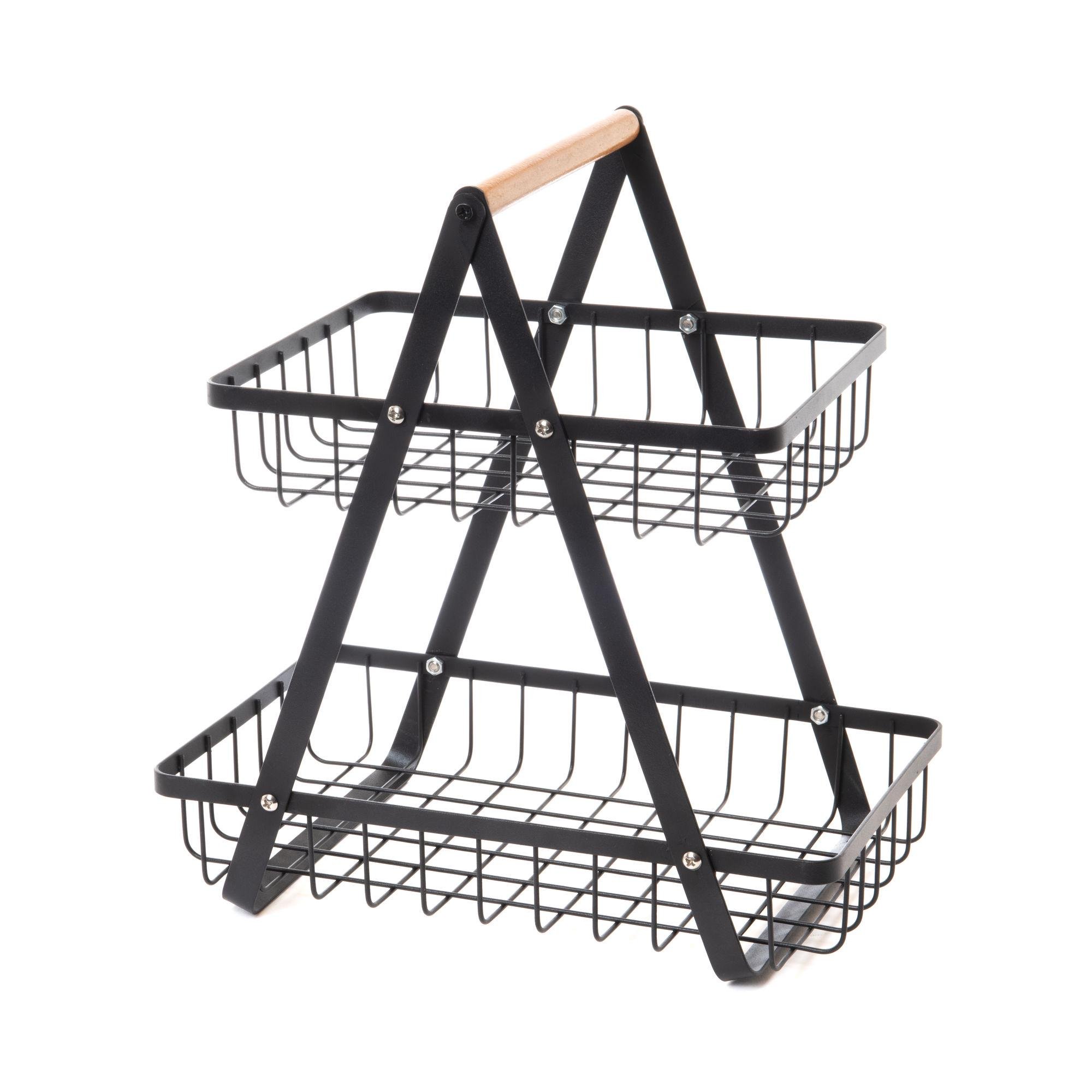 Етажерка AMADEUS двоярусна металева 30 см Чорний