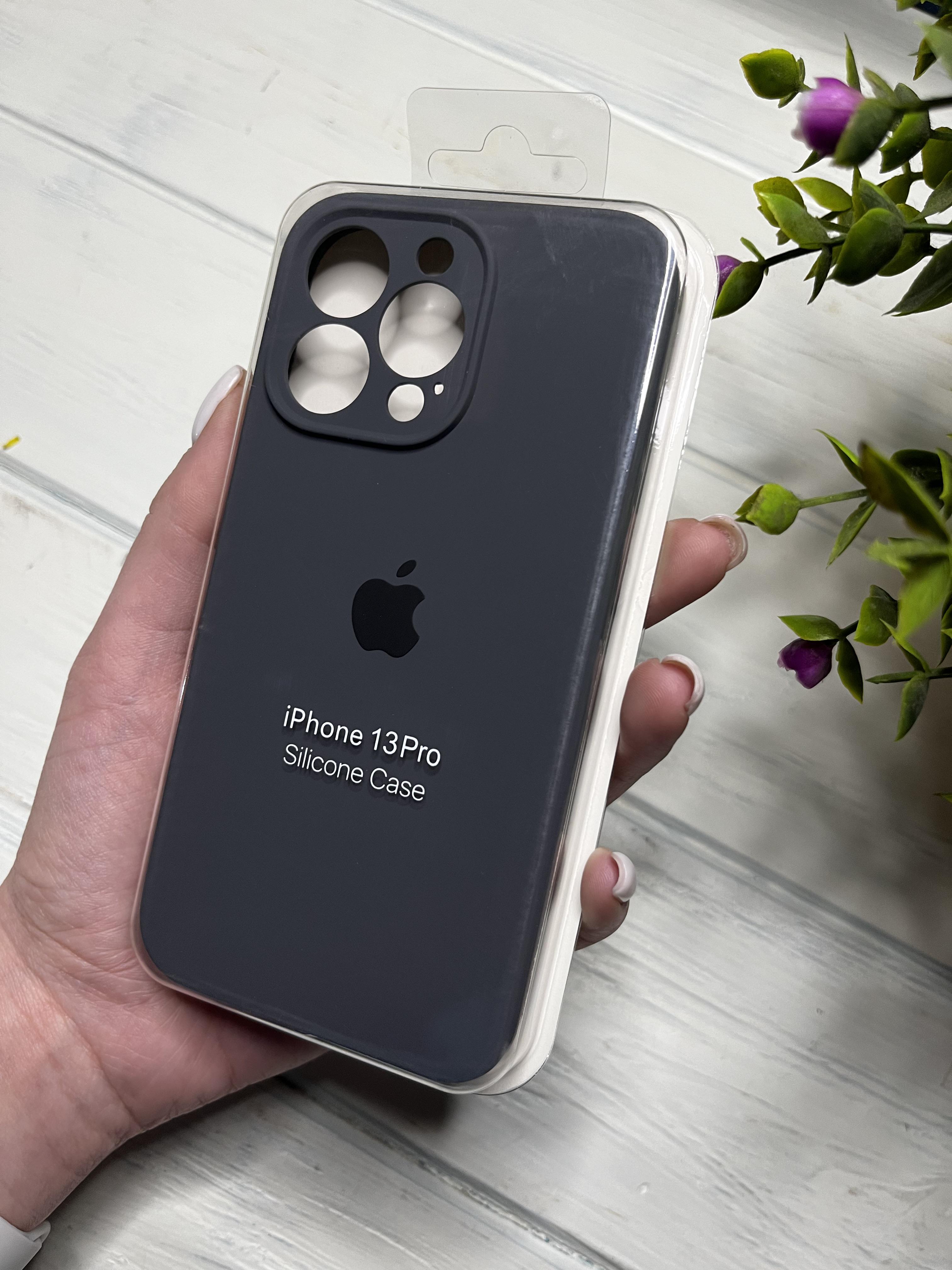 Чехол накладка на iPhone (Айфон) 13 Pro закрытый низ и закрытая камера silicone case full camera Apple