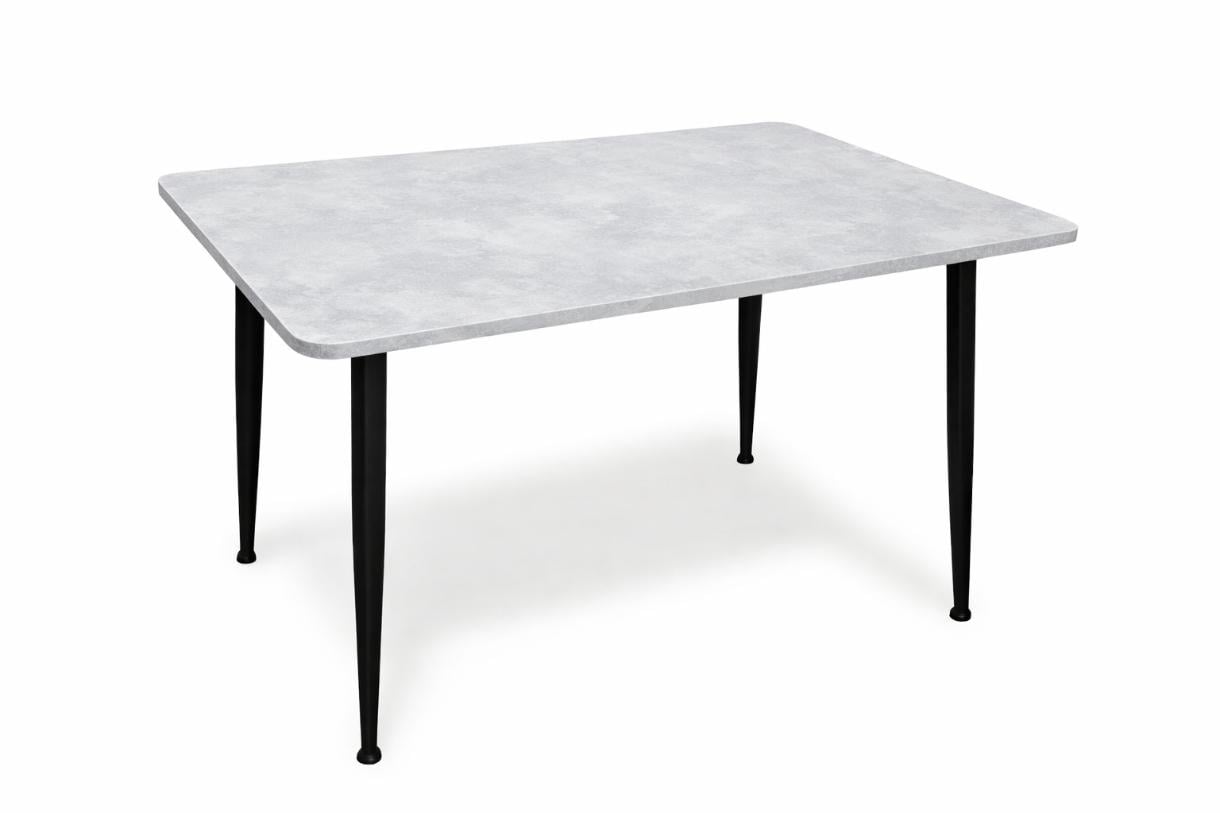 Обеденный стол Fusion Furniture Лофт 90 Черный/Бетонный камень