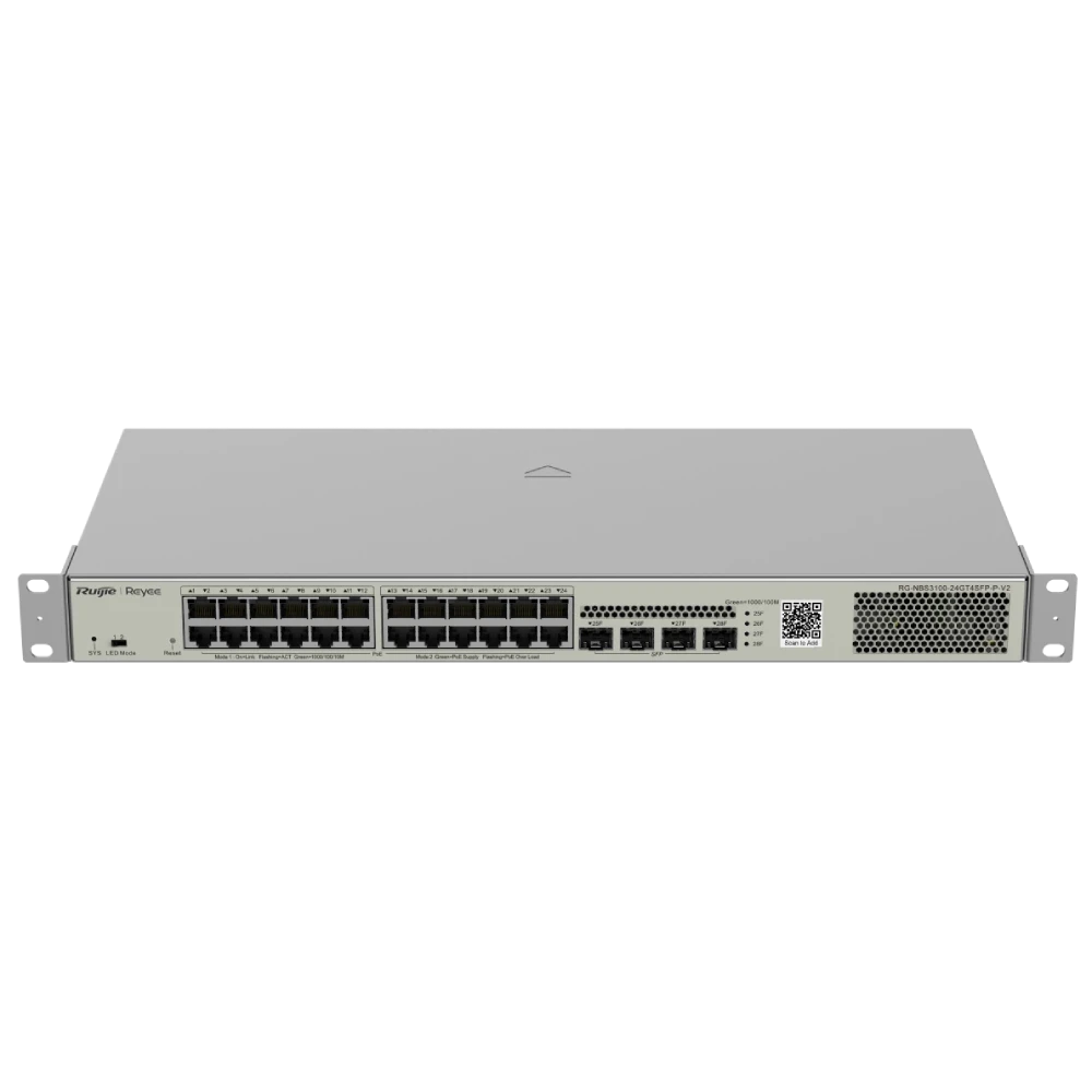Комутатор 24 порти керований Ruijie RG-NBS3100-24GT4SFP-P-V2 L2 POE (2879759361)
