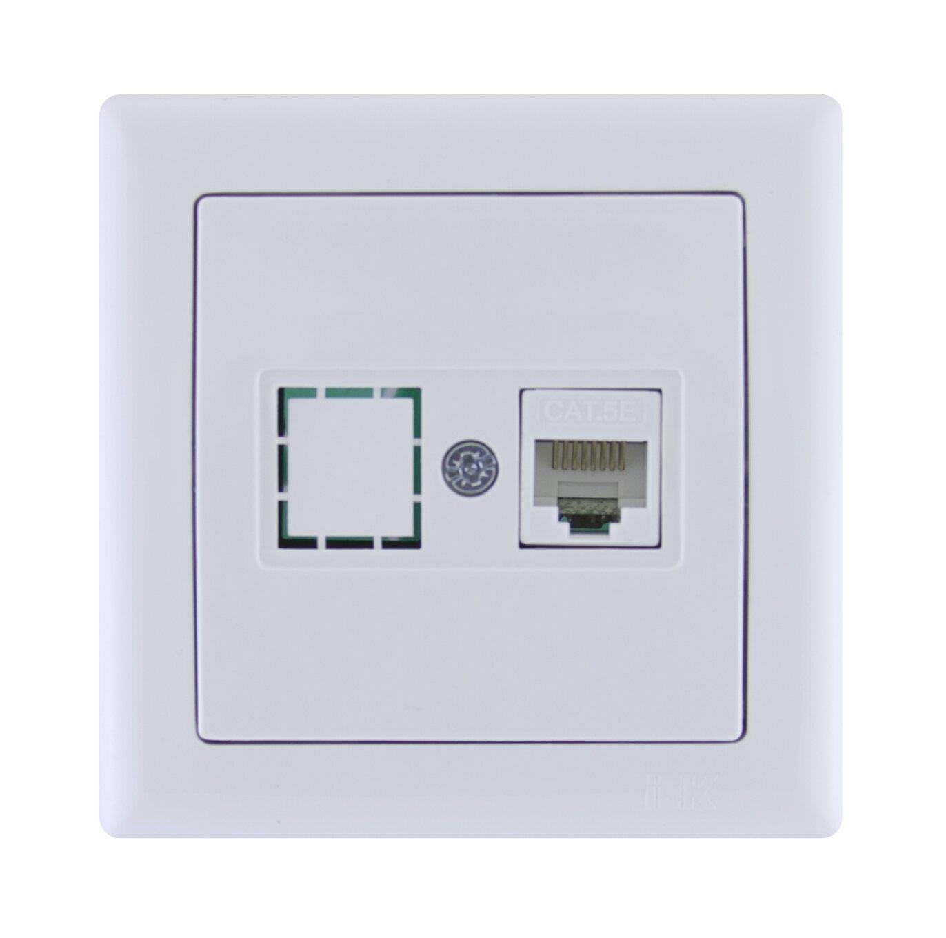 Розетка компьютерная УЭК BOLERO РК01-00-0-ББ RJ45 Белый (EKB10-K01-01)