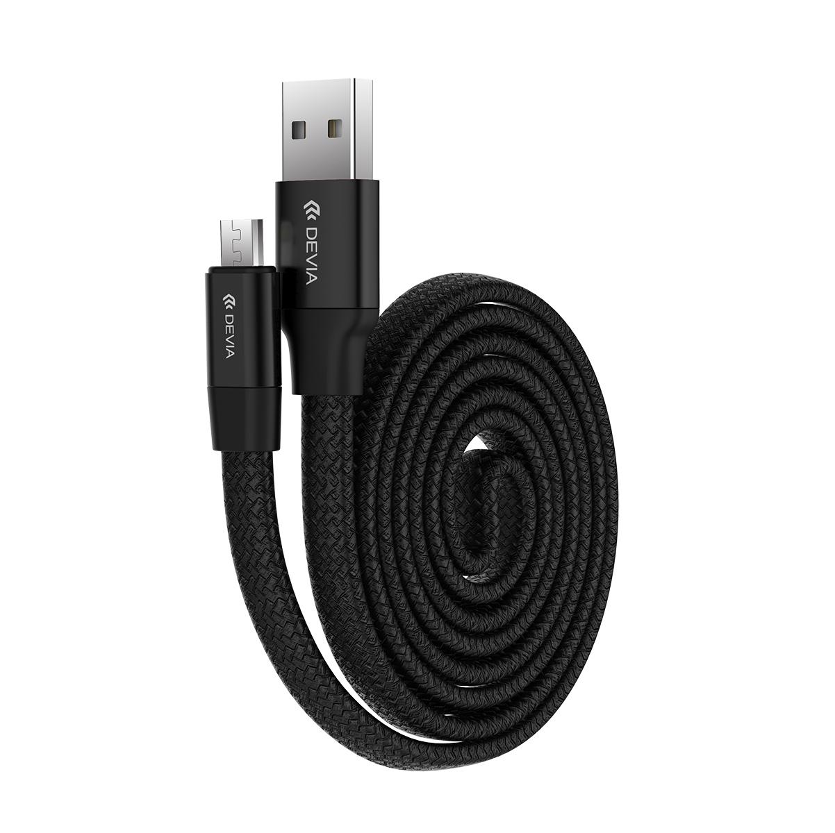 Кабель Devia Ring Y1 microUSB 2.4 A 0,8 м Черный
