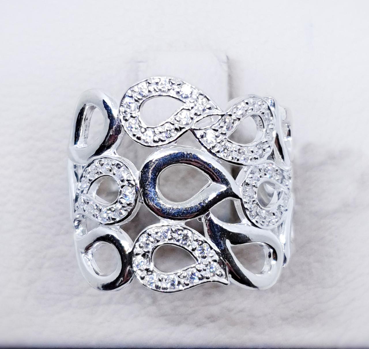 Кольцо серебряное с кубическим цирконием р. 18,5 4,15 г (1498449452)