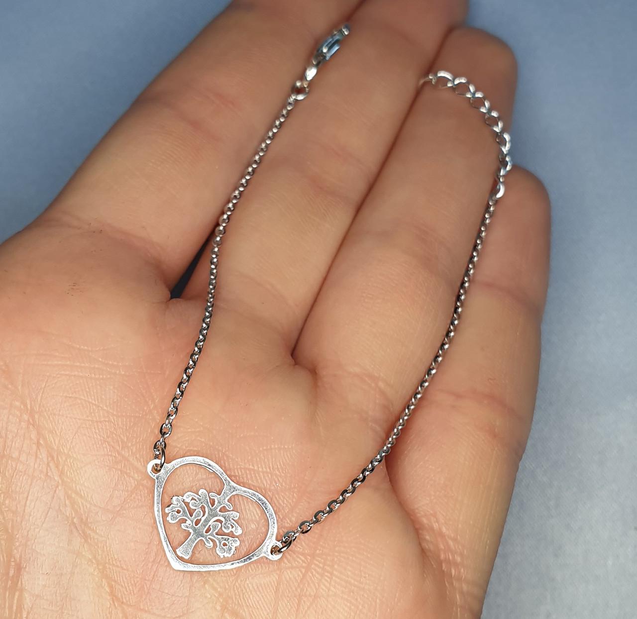 Браслет серебряный Дерево в сердце 2,10 г Браслет серебряный Дерево в сердце 2,10 г