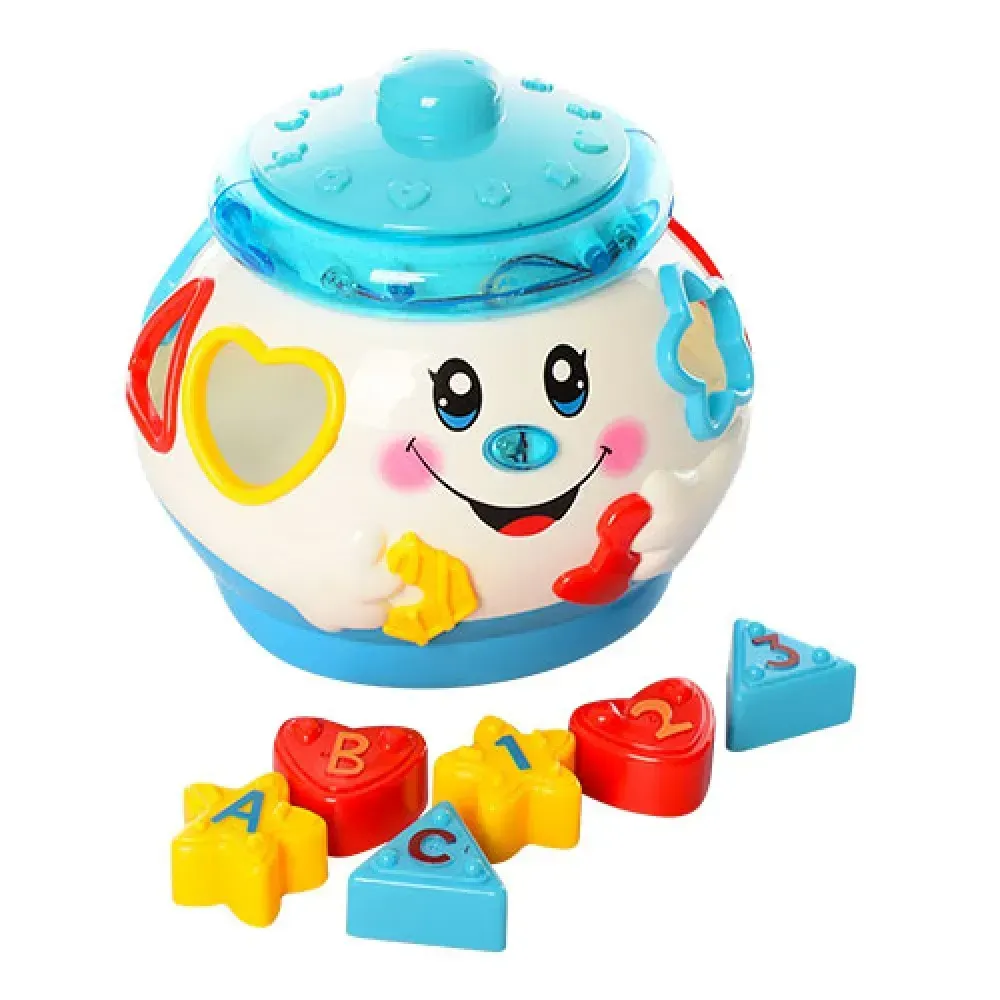 Игрушка-сортер детская Limo Toy Веселый горшок из пластика 16 см Белый (150-98-0915UAWT)