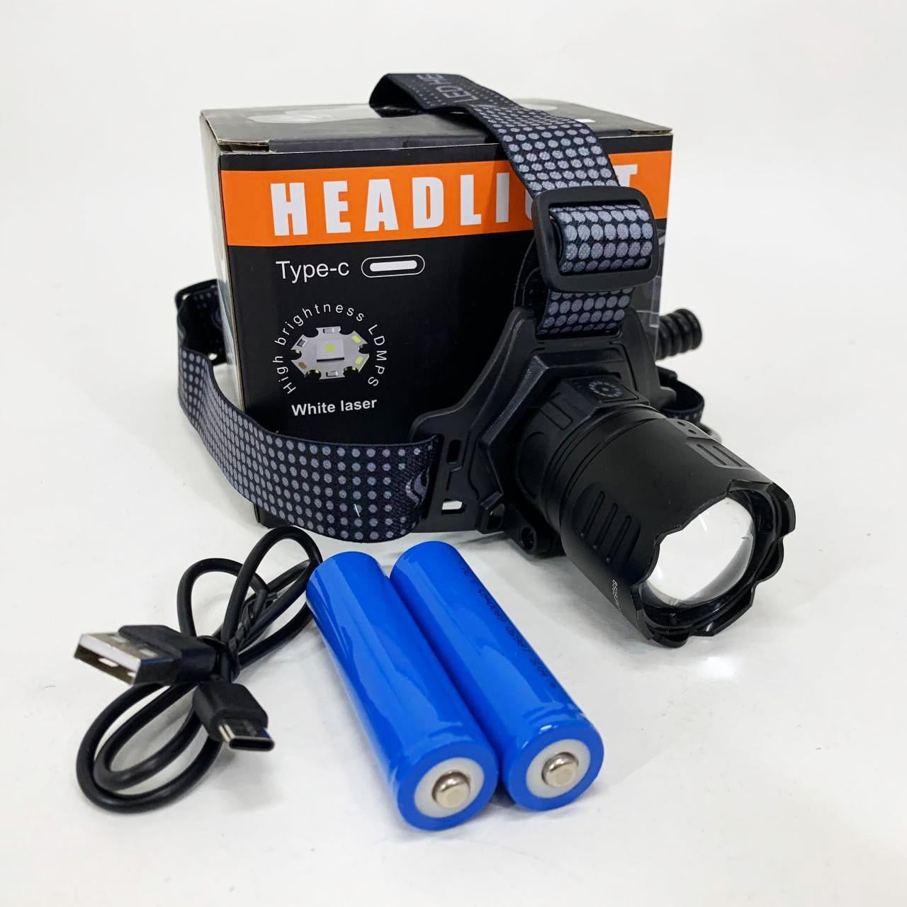 Ліхтар налобний 8505 WHITE LASER LED PM10-4TG White/Yellow/Blue/Red 2x18650