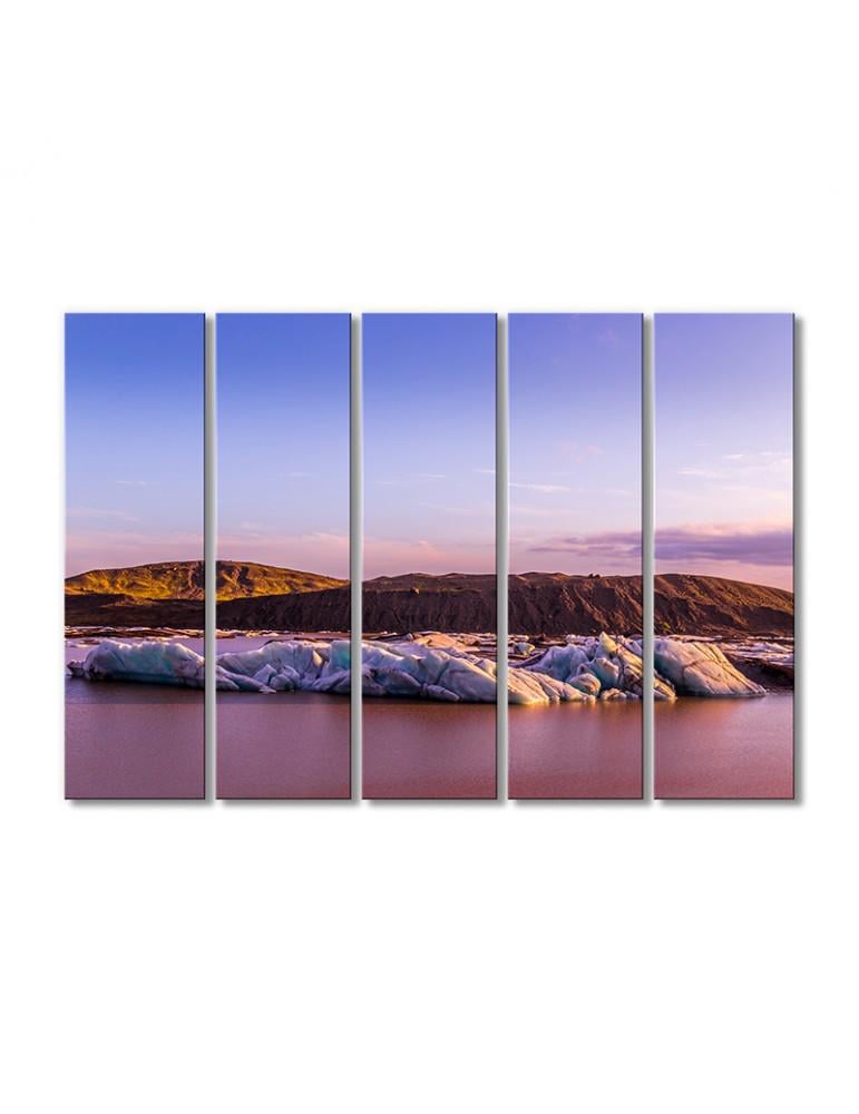 Картина модульная Пылающее ущелье на розовом закате 5 модулей 120x180 см