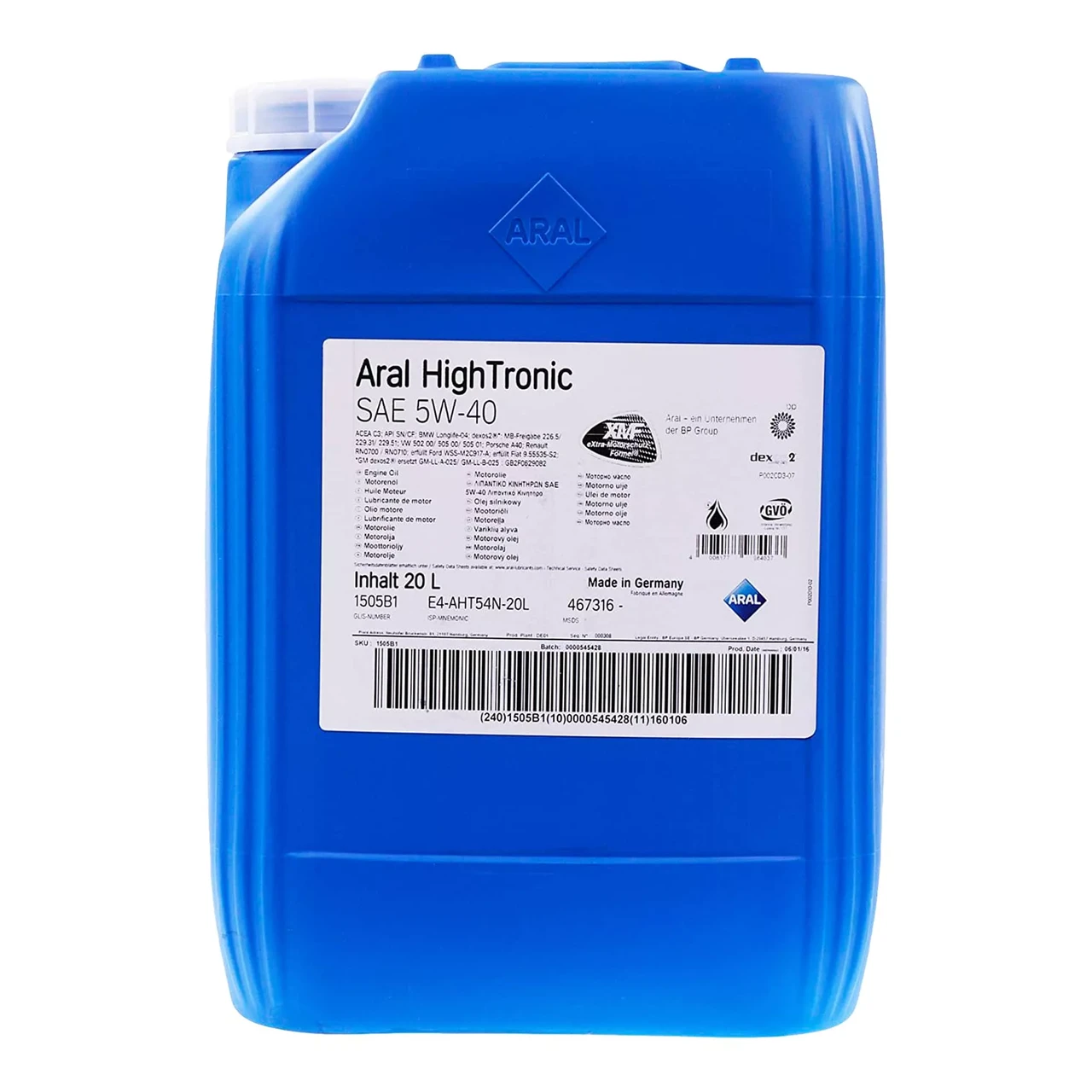 Моторное масло ARAL HighTronic 5W-40 20 л (1505B1)