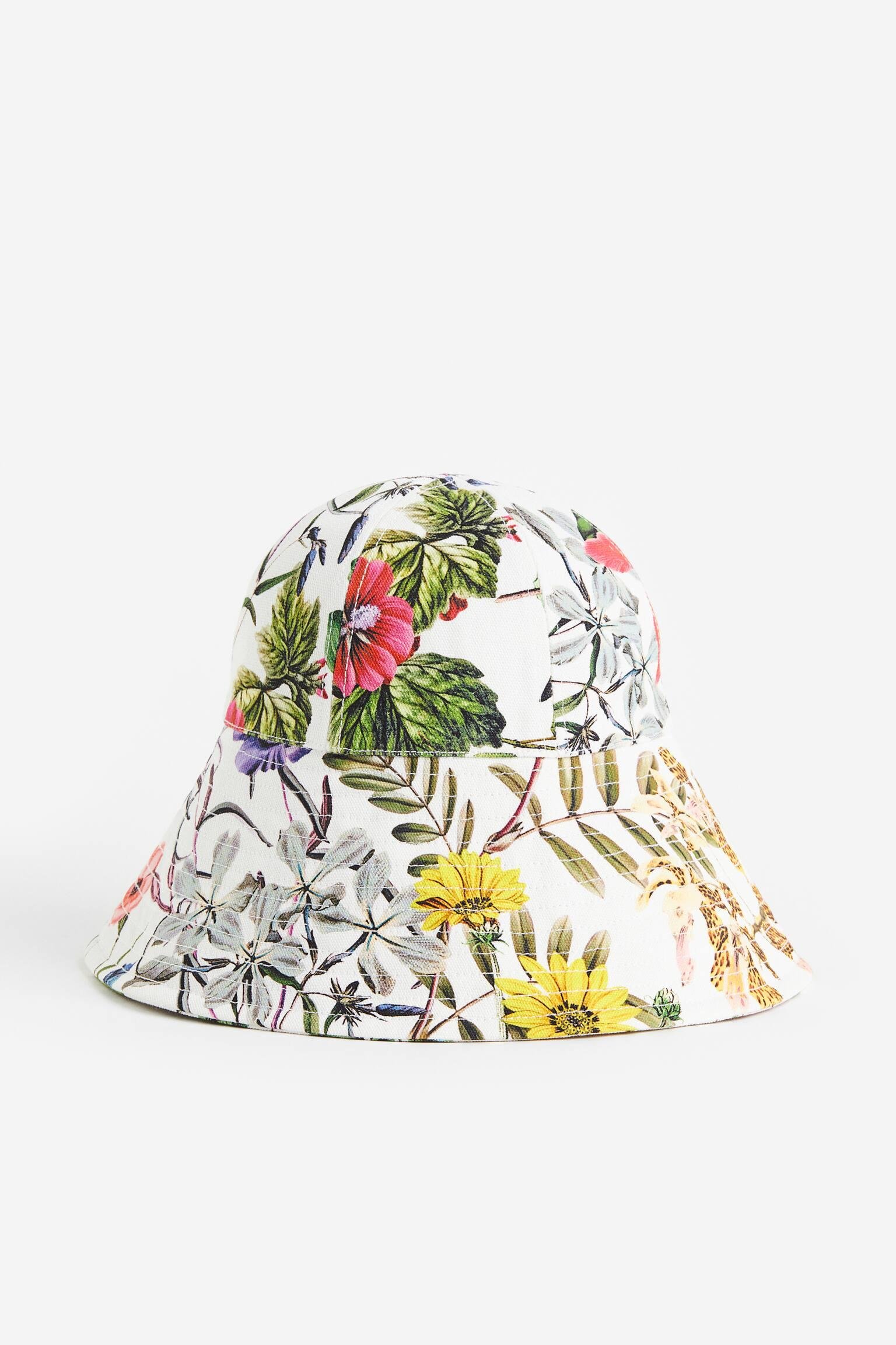 Панама H&M Квіти р. S/54 Біло-зелений (EEX5051121465)