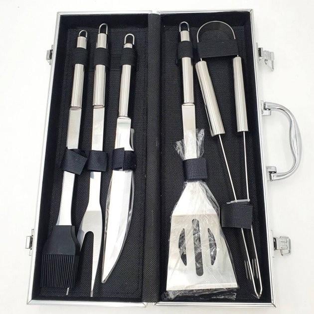 Набор для мангала BBQ Tools Set AL 5 приборов 37х13х7см (11198414) - фото 2