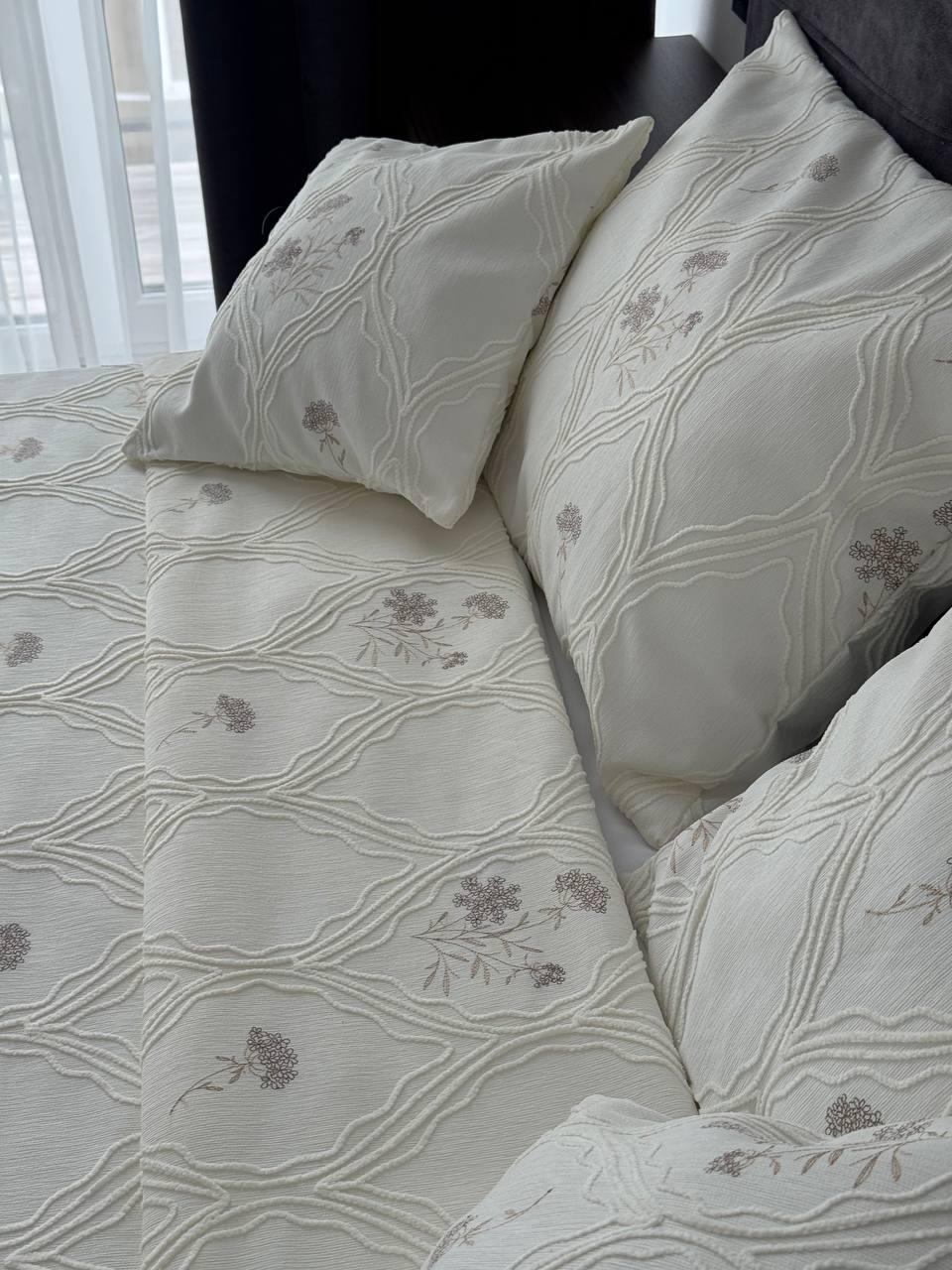 Покривало Бароко №4 бавовна 200х250 см Молочний (55677-4-200x250cm) - фото 7 Покривало Бароко №4 бавовна 200х250 см Молочний (55677-4-200x250cm) - фото 7