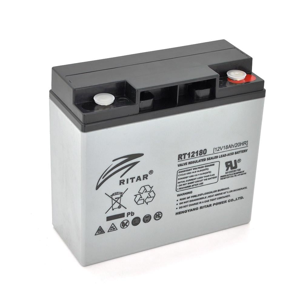 Батарея акумуляторна AGM RITAR RT12180 Gray Case 12V 18.0Ah