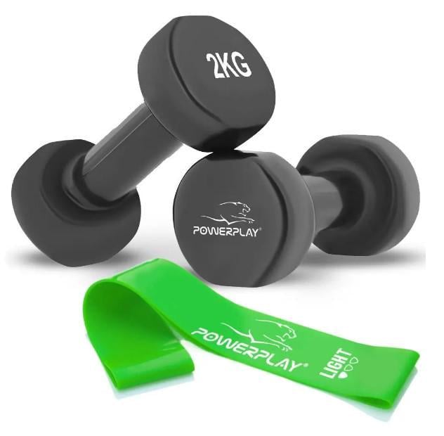 Гантели виниловые PowerPlay Achilles 4125 2 кг 2 шт. Черный (PP_4125_2kg_2in)