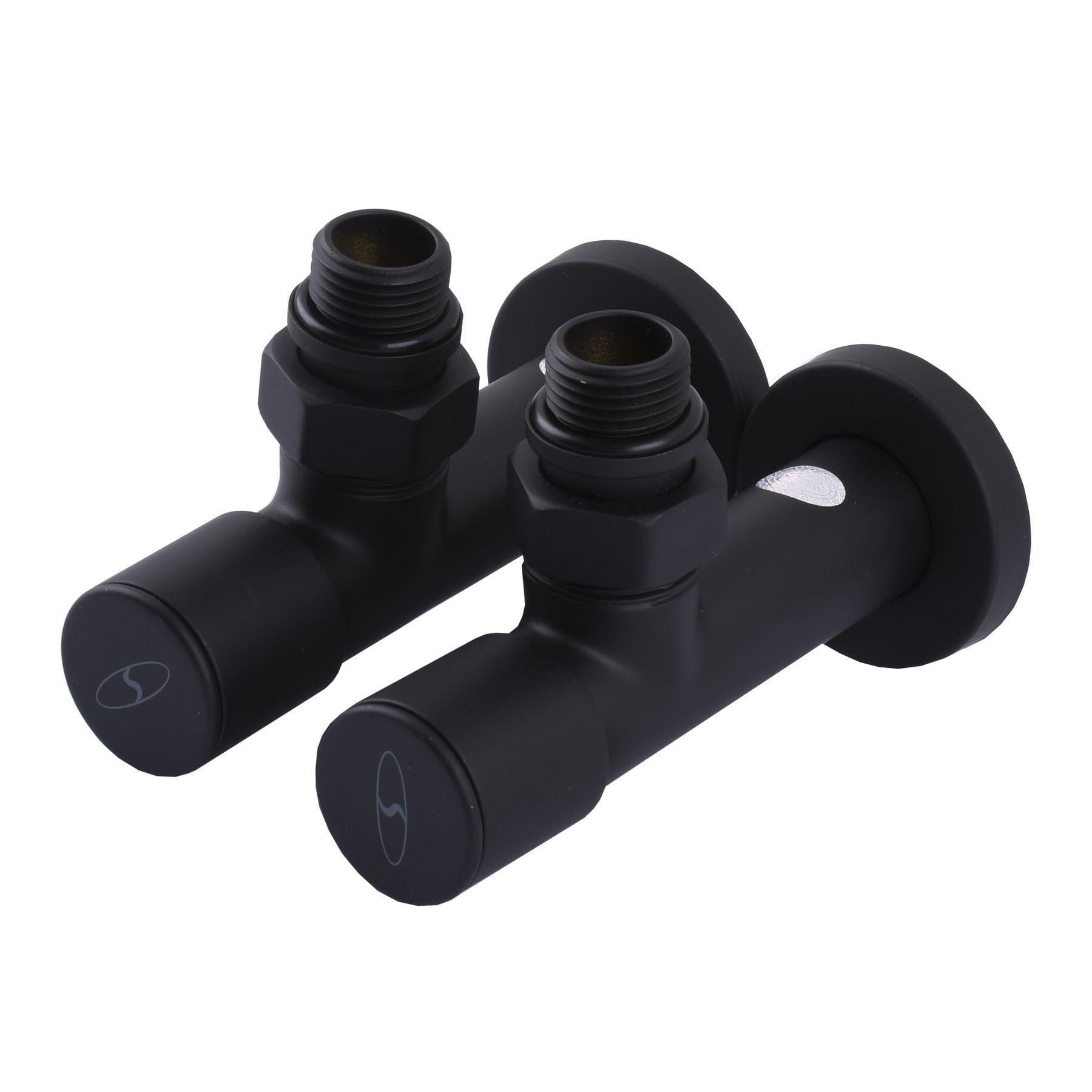 Набор кран вентильный угловой с американкой Solomon LUX 1/2" 7777 2 шт. Black (000020284)