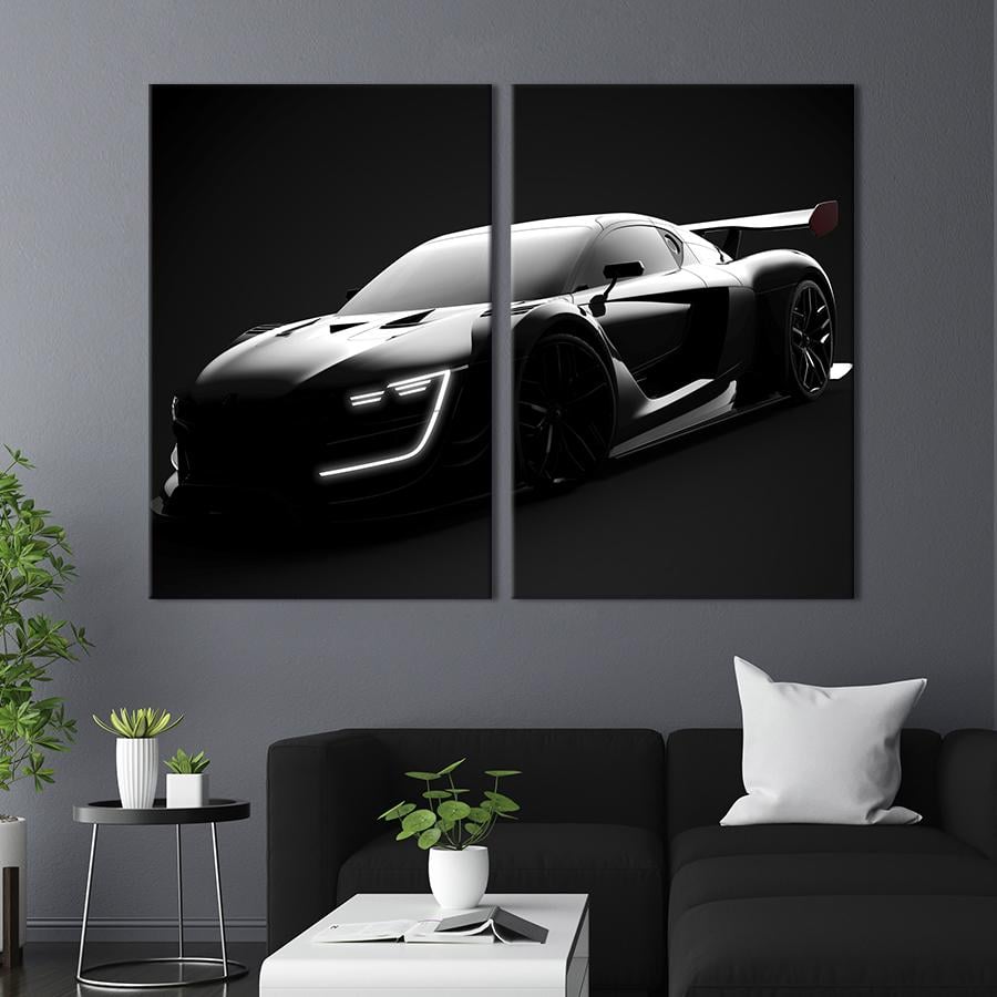 Картина на холсте Шикарный чёрный автомобиль 111x81 см (1293-2)