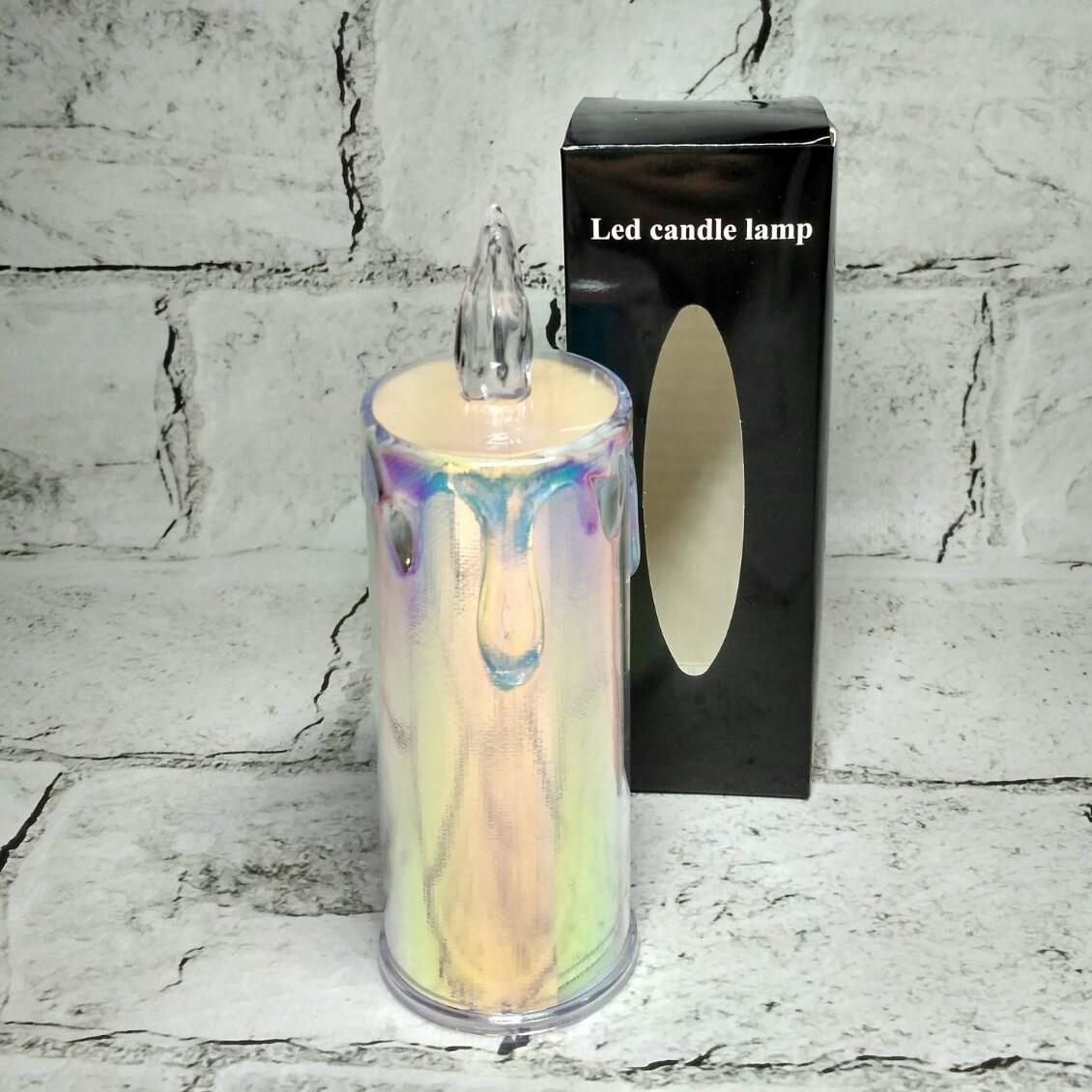 Свеча LED светодиодная электронная 15х5 см Перламутр (9262-003)