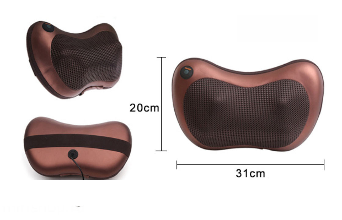 Подушка массажная Massage pillow 4 GHM 8028 автомобильная с инфракрасным подогревом для массажа спины и шеи (v2473) - фото 3