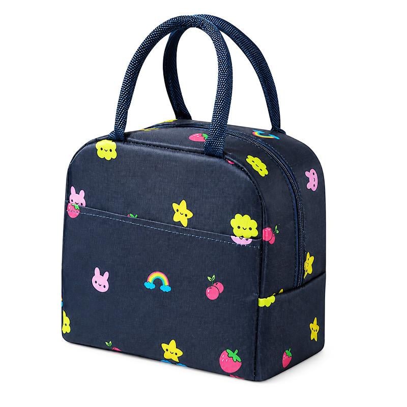 Термосумка для ланча Lesko BBO15 Strawberry на молнии с карманом Dark Blue (36986817)