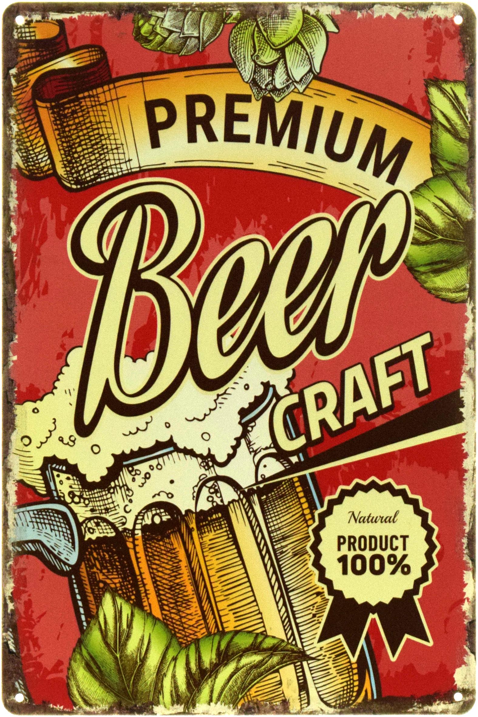 Табличка металева "Premium Beer Craft" 20x30 см (ms-104470) Табличка металева "Premium Beer Craft" 20x30 см (ms-104470)