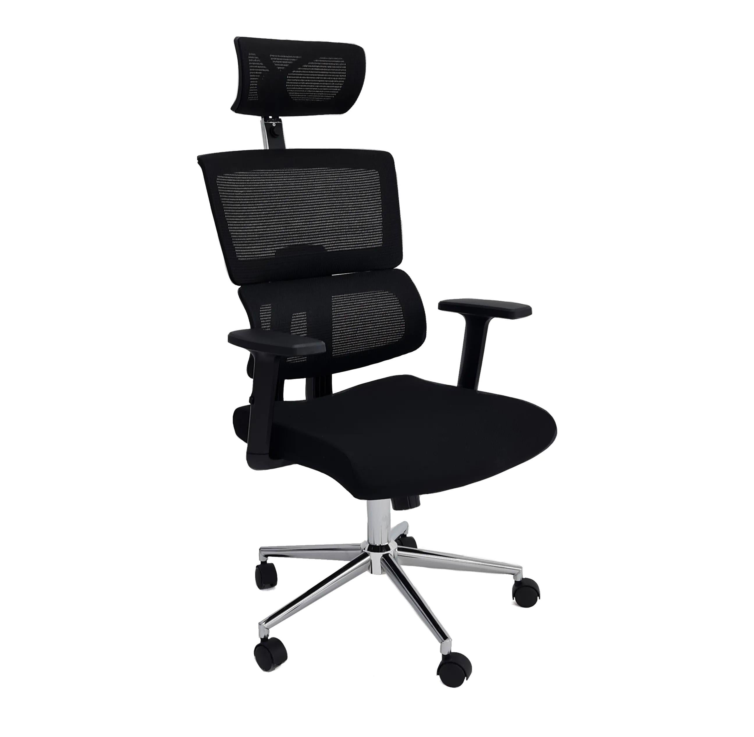 офисное кресло Barsky Mesh Office эргономичное с подголовником Black (BM-10)