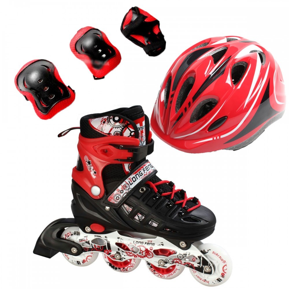 Ролики детские раздвижные набор Scale Sports Combo Pro USA защита/шлем р. 34-37 Красный (2T3040P)