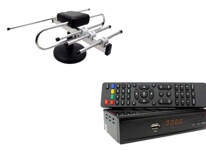 Комплект DVB-S2/T2 тюнер комбінований Combo DVB-S2/T2/антена кімнатна Хвиля-2