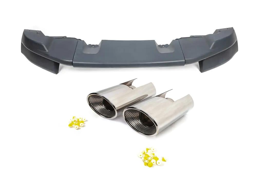 Накладка на задний бампер с насадками GBT для Land Rover Freelander II abs-пластик под покраску (151117)