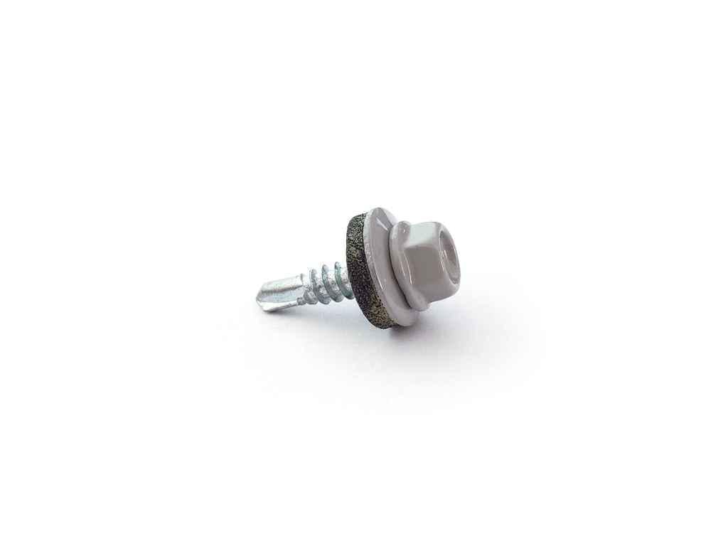 Саморез кровельный FASTENERS HOUSE 4,8х35 50 шт. со сверлом Эконом КД SDS Бело-алюминиевый (9006)