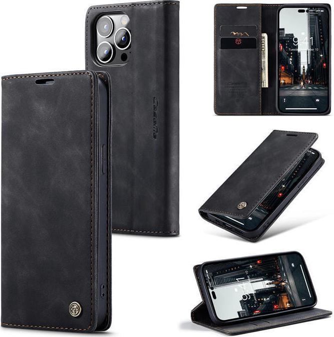 Чехол книжка с магнитом iPhone 14 Pro Max CaseMe Black (30320-2B)