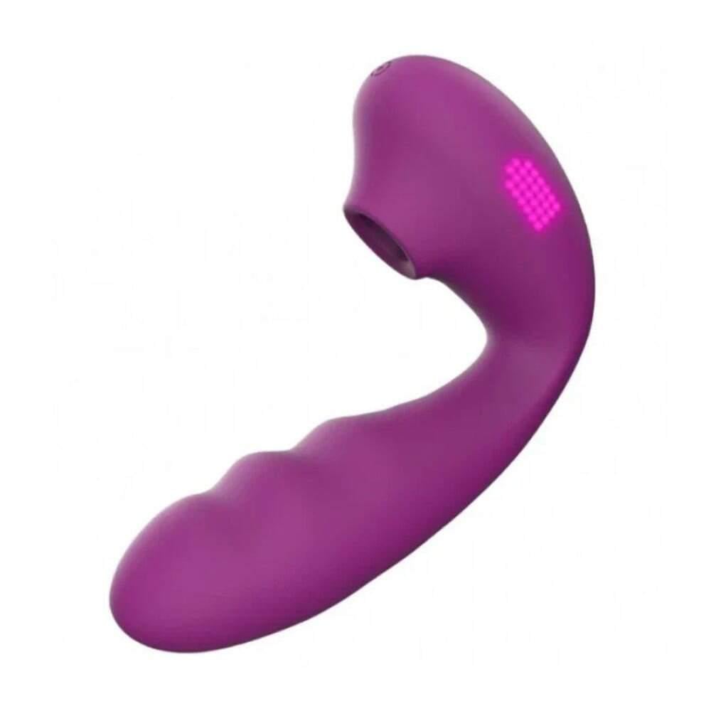 Стимулятор вакуумный BeYourLover Tara Purple с вагинальным отростком и подогревом Фиолетовый (38023721)