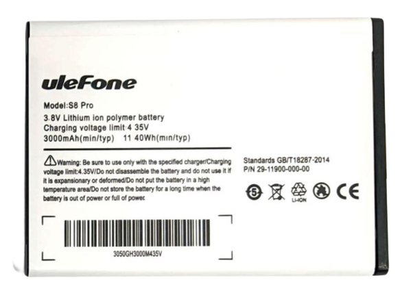 Аккумуляторная батарея для UlefOne S8/S8 Pro 3000 mAh (000055641)