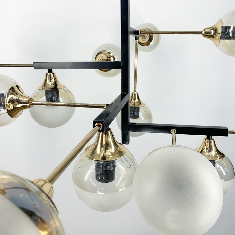 Люстра геометрическая на 12 ламп Черный (907) - фото 2 Люстра геометрическая на 12 ламп Черный (907) - фото 2