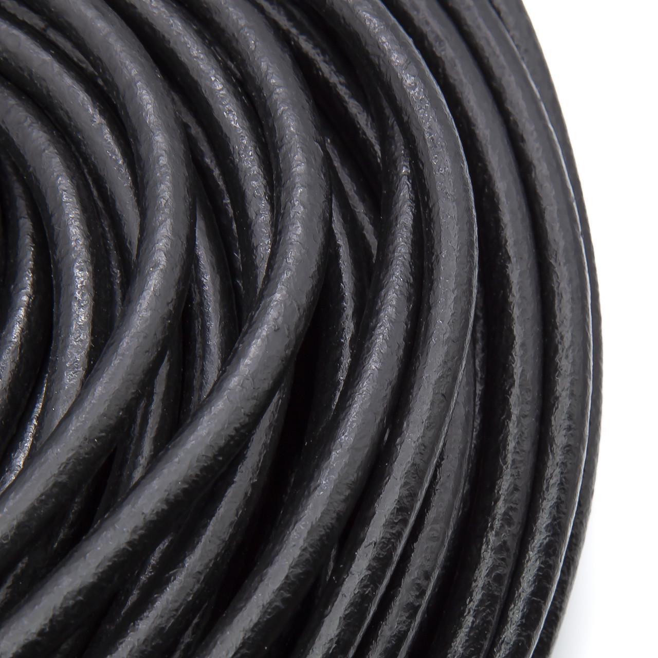 Шнур кожаный 6 мм 1 м Черный (ШК0006у03)