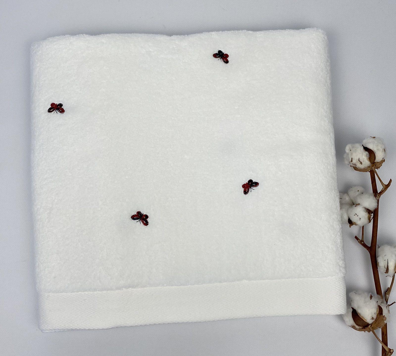 Полотенце Maison D'or Butterflies 85x150 см White/Red (CN19580)