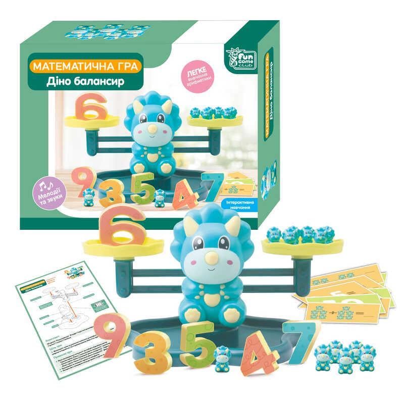 Настільна гра Fun Game Балансир Діно 4FUN Game Club мелодії та звуки 30 карток/19 динозавриків/10 цифр (MTT-186019)