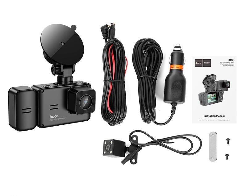 Відеореєстратор Hoco DI62 авто Wi-Fi 480p/720p трикамерний кут огляду 145° Чорний (635265) - фото 5 Відеореєстратор Hoco DI62 авто Wi-Fi 480p/720p трикамерний кут огляду 145° Чорний (635265) - фото 5