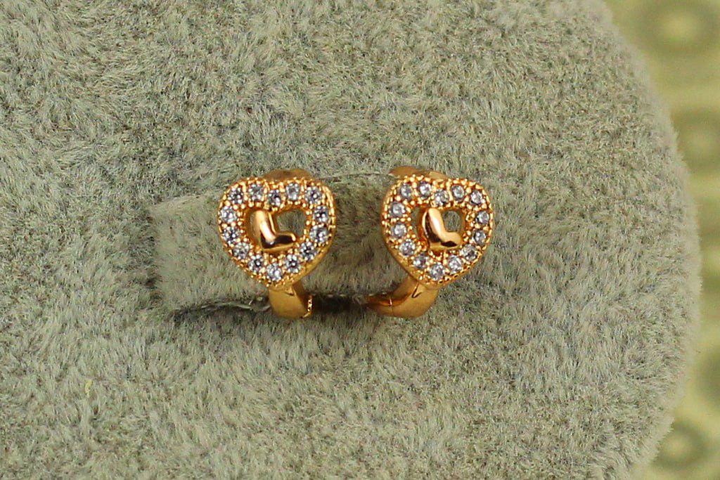 Серьги детские Xuping Jewelry сердечки 1 см Золотистый (29367239)