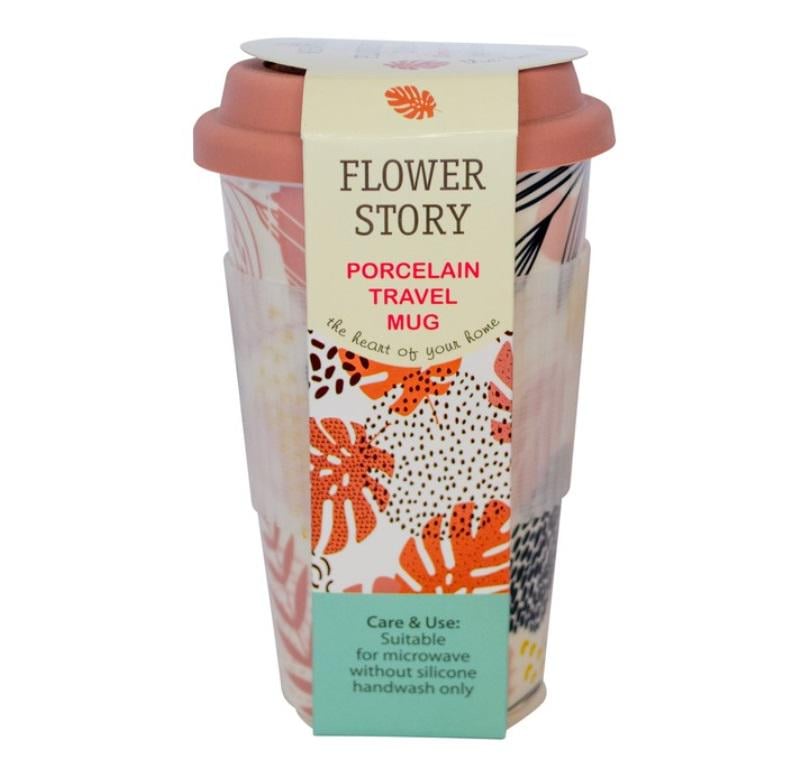 Чашка Krauff Keramia Flower 440 мл с силиконовой крышкой Чашка Krauff Keramia Flower 440 мл с силиконовой крышкой