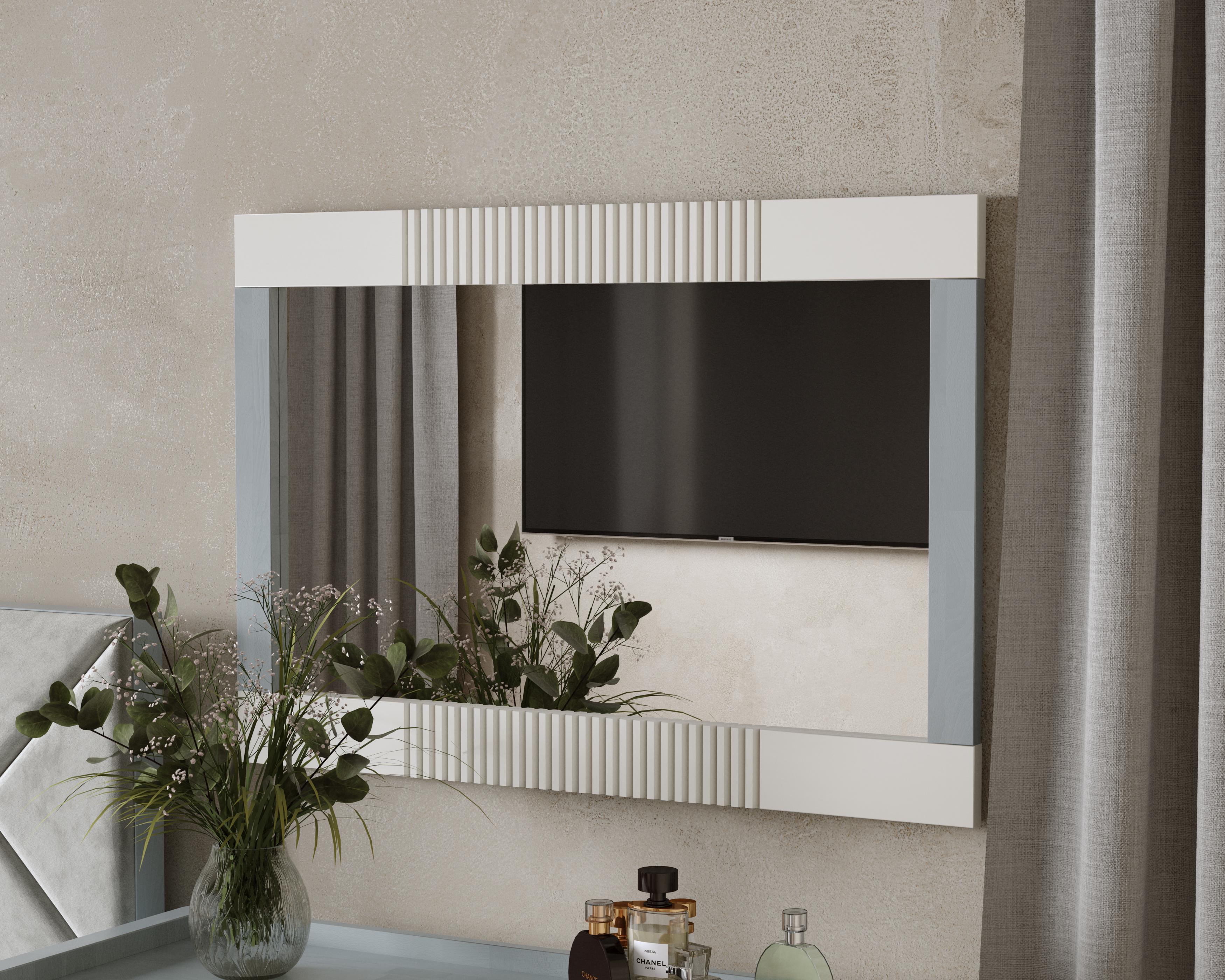 Зеркало настенное Arbor Drev Модерн натуральное дерево сосна Серый/Белый