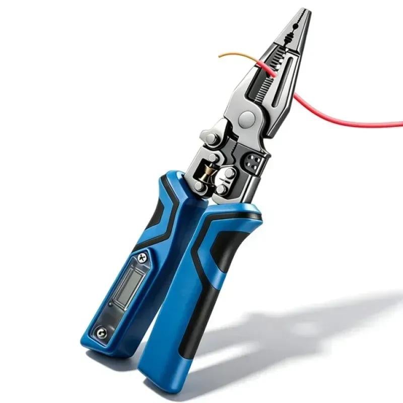 Электромонтажные плоскогубцы Electrician Pliers 220 мм с тестером напряжения (1011177-Blue)